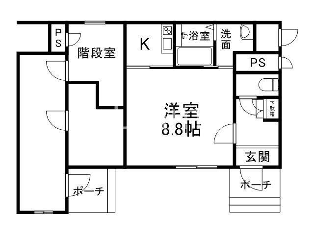 UZUMASA ARCUS(1K/1階)の間取り写真