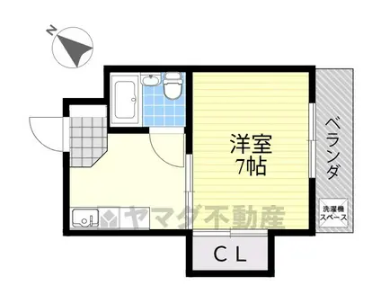 渡清パークハイツ(1K/3階)の間取り写真