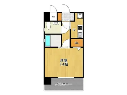 ピュアドームグレース博多(1K/8階)の間取り写真