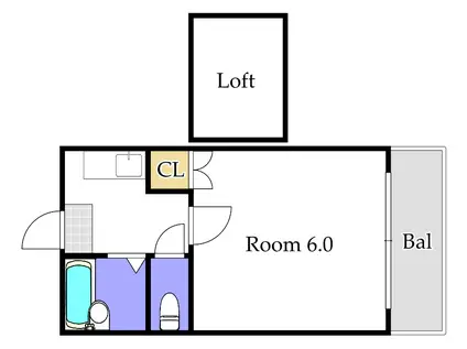 サニーハイム(1K/2階)の間取り写真