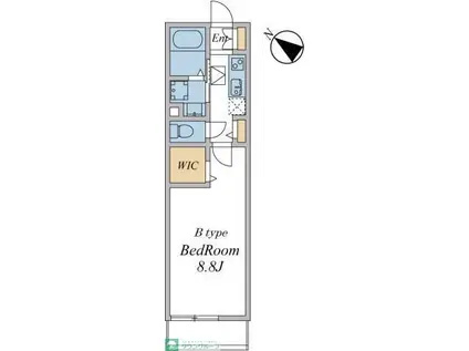 ウィンドテラス新千葉(1K/1階)の間取り写真