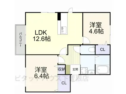 スペリオール(2LDK/2階)の間取り写真