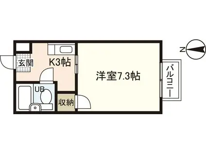 フォブール鍵村A棟(1K/1階)の間取り写真