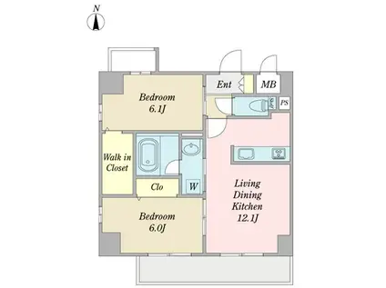 エスペランサ泉(2LDK/9階)の間取り写真