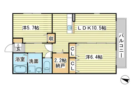 コスタ・エステート(2LDK/2階)の間取り写真