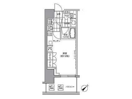 パークハビオ渋谷(ワンルーム/2階)の間取り写真