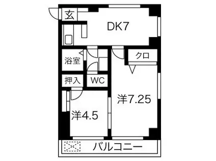 佐野ビル(2DK/4階)の間取り写真