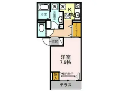 ラ・フォート福島(1K/2階)の間取り写真