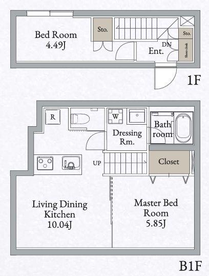 LIVEFLAT高田馬場(2LDK/1階)の間取り写真