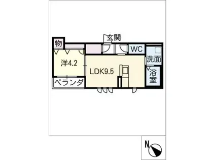 SHAMAISONLAULEA(1LDK/1階)の間取り写真