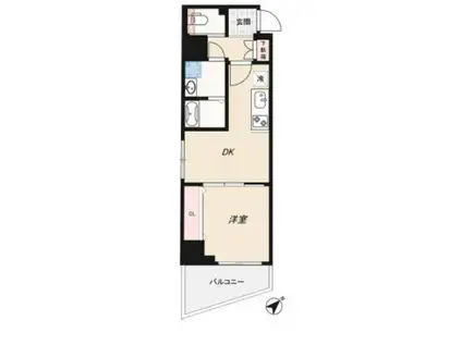 ジェノヴィア水天宮前IIスカイガーデン(1DK/7階)の間取り写真