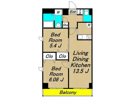 ビューテラス高井戸(2LDK/6階)の間取り写真