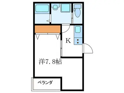 京OHBU7(1K/2階)の間取り写真