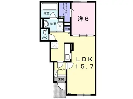 プリビエンテ(1LDK/1階)の間取り写真