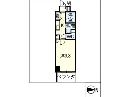 プレーヌ駅前(1K/3階)の間取り写真
