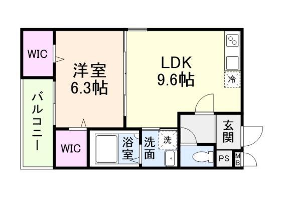 フジパレス鶴原(1LDK/3階)の間取り写真