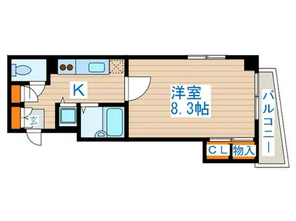 GARDENCOURT(1K/5階)の間取り写真