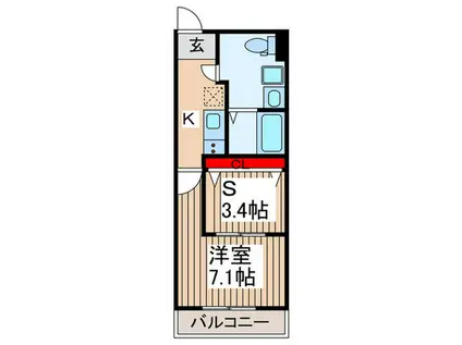 アバロン上尾原市(1SK/2階)の間取り写真