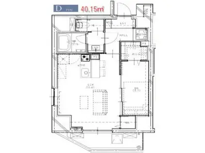 G&J門前仲町(1LDK/5階)の間取り写真