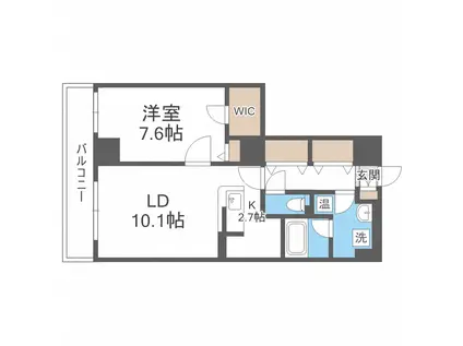 ビッグパレス南5条(1LDK/10階)の間取り写真