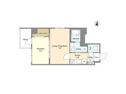 コスモグランス東日暮里(1LDK/6階)の間取り写真