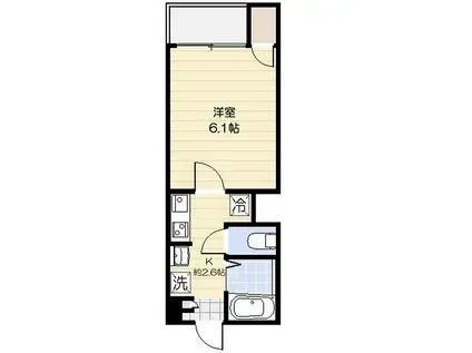 サンシエ祐天寺(1K/2階)の間取り写真