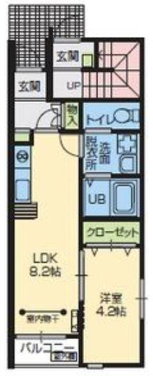 ARVO(1LDK/1階)の間取り写真