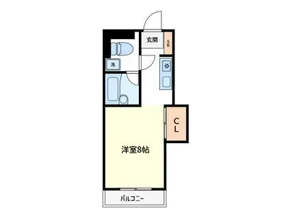 山口ビル(ワンルーム/2階)の間取り写真