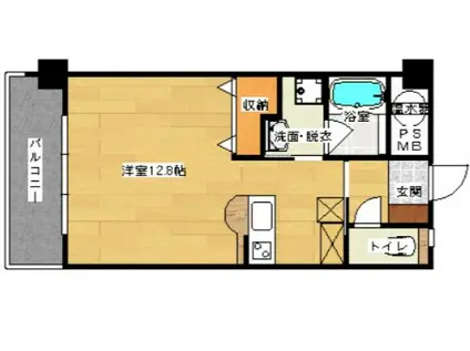 RUMAHニシモト桃山(ワンルーム/2階)の間取り写真