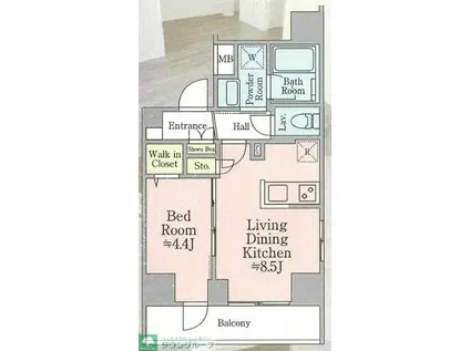 ティモーネ押上ノルド(1LDK/9階)の間取り写真