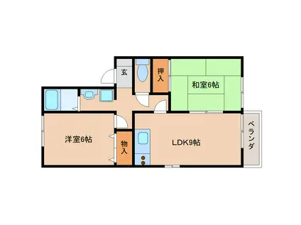 ファミールスギモト(2LDK/2階)の間取り写真