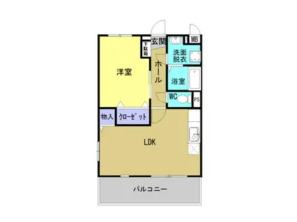 プリムローズ(1LDK/3階)の間取り写真