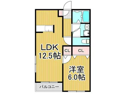 カーサ・ファミール(1LDK/1階)の間取り写真