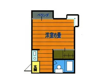 ピュアコープ(ワンルーム/2階)の間取り写真