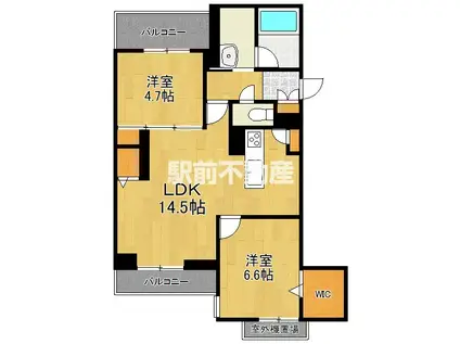 シャーメゾン若宮(2LDK/3階)の間取り写真