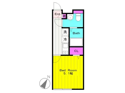 フルセイル生田(1K/1階)の間取り写真