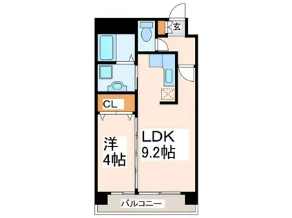 ニューガイアリルーム新大江NO.69(1LDK/5階)の間取り写真