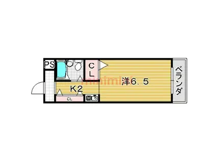 ウインドワード(1K/5階)の間取り写真