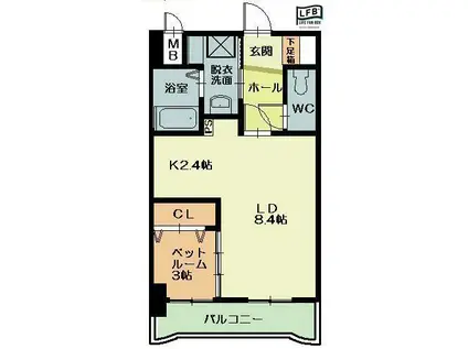 出屋敷館(1LDK/2階)の間取り写真
