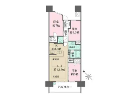 ザ・広島フロント(3LDK/18階)の間取り写真