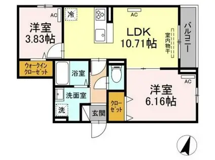 セレスティア石神井町(2LDK/2階)の間取り写真