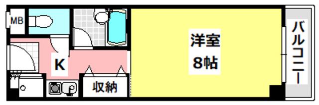 グランボア(1K/4階)の間取り写真