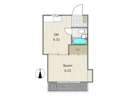 コーポサンライズ(1DK/2階)の間取り写真