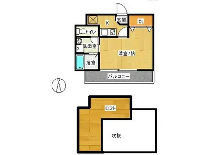 愛宕南アパートメント(1K/2階)の間取り写真