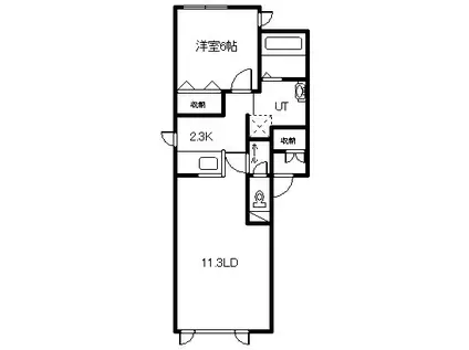 メアリーI(1LDK/1階)の間取り写真