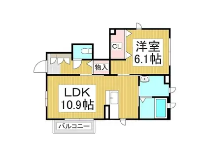 イーグル城山ハイツ S(1LDK/1階)の間取り写真
