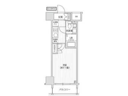 レジディア笹塚II(1K/14階)の間取り写真