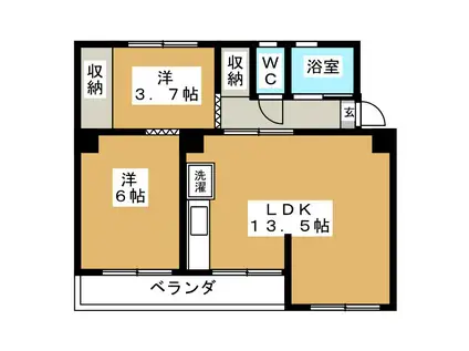 T TOWER(2LDK/4階)の間取り写真
