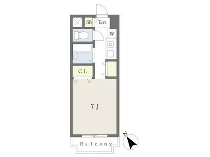 廣嶋ビル(ワンルーム/3階)の間取り写真