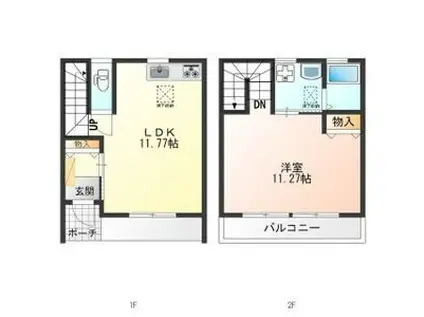 サニーハイツ(1LDK/1階)の間取り写真